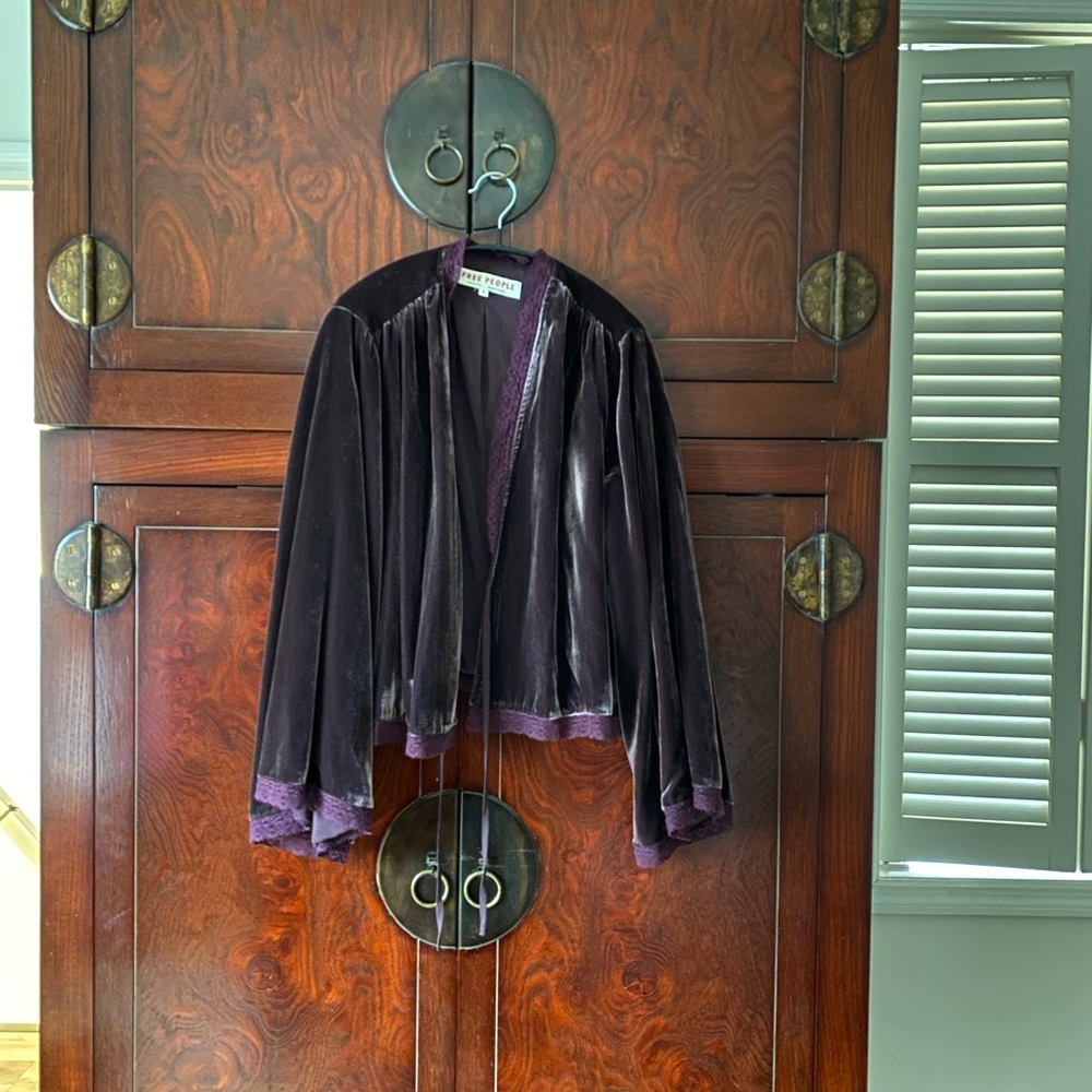 Free People Purple Velvet Women's Blazer
